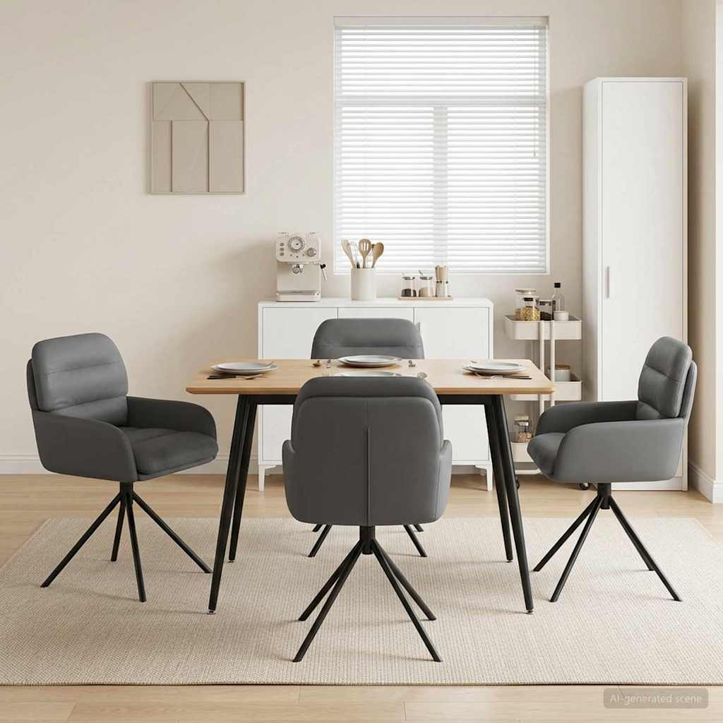 Drehstuhl Esszimmer 4 Pcs Kunstleder 59 X 59,5 X 90 Cm