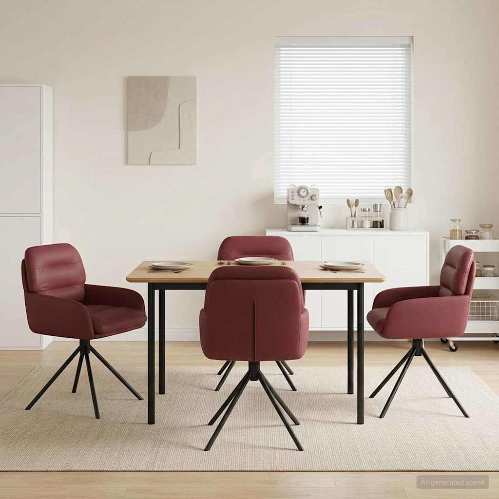 Drehstuhl Esszimmer 4 Pcs Kunstleder 59 X 59,5 X 90 Cm