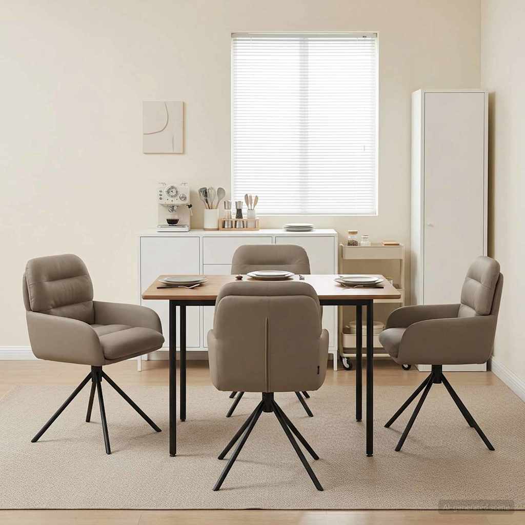 Drehstuhl Esszimmer 4 Pcs Kunstleder 59 X 59,5 X 90 Cm