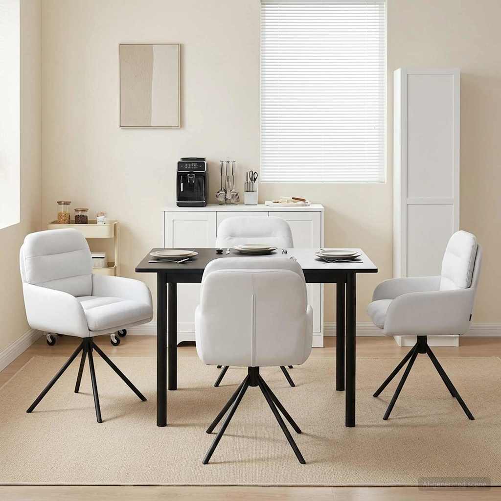 Drehstuhl Esszimmer 4 Pcs Kunstleder 59 X 59,5 X 90 Cm