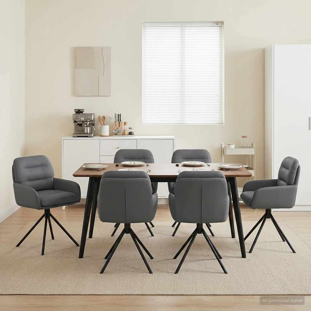 Drehstuhl Esszimmer 4 Pcs Kunstleder 59 X 59,5 X 90 Cm