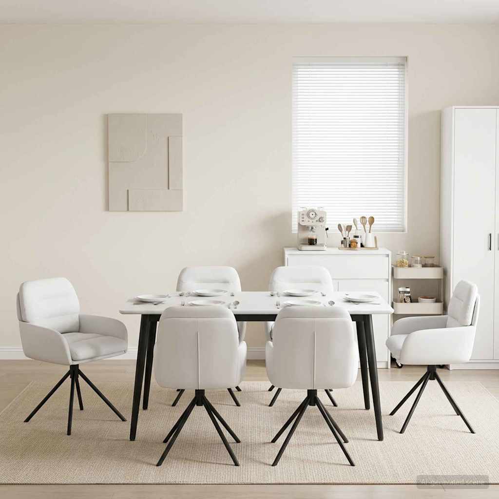 Drehstuhl Esszimmer 4 Pcs Kunstleder 59 X 59,5 X 90 Cm