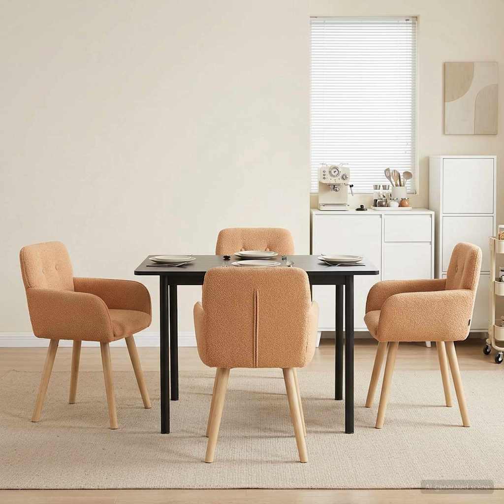Esszimmerstühle 4 Pcs Bouclé 59 X 57 X 85 Cm