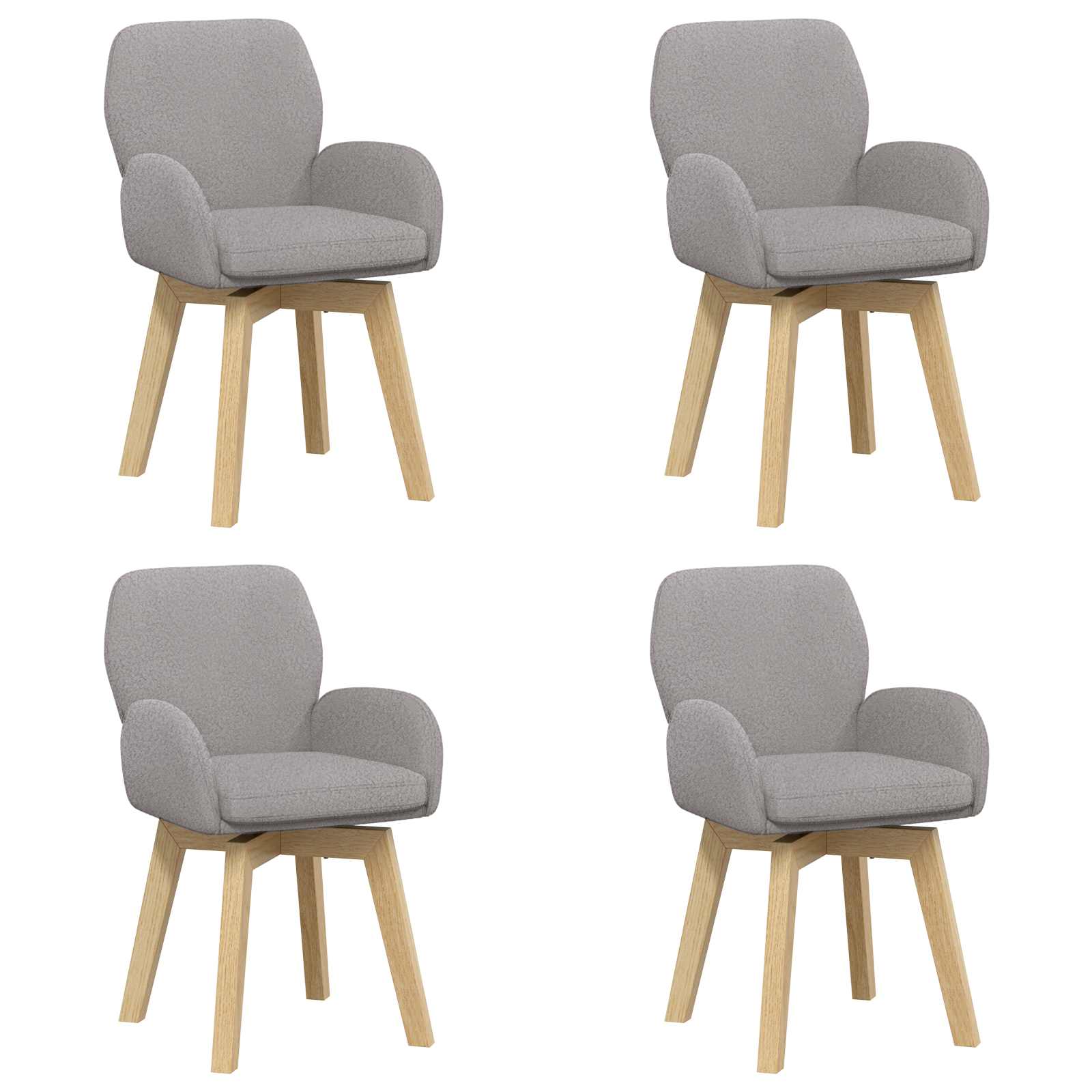 Drehstuhl Esszimmer 4 Pcs Bouclé 54 X 58 X 87 Cm