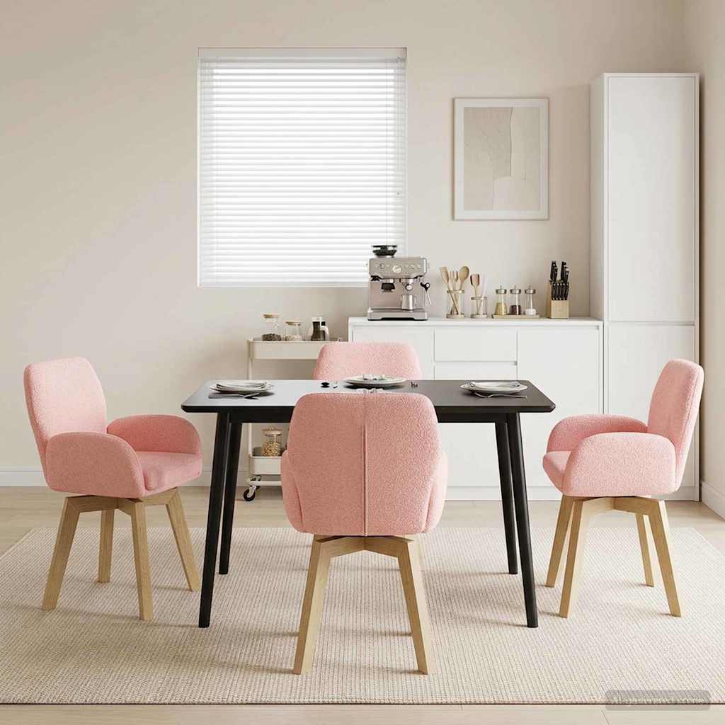 Drehstuhl Esszimmer 4 Pcs Bouclé 54 X 58 X 87 Cm