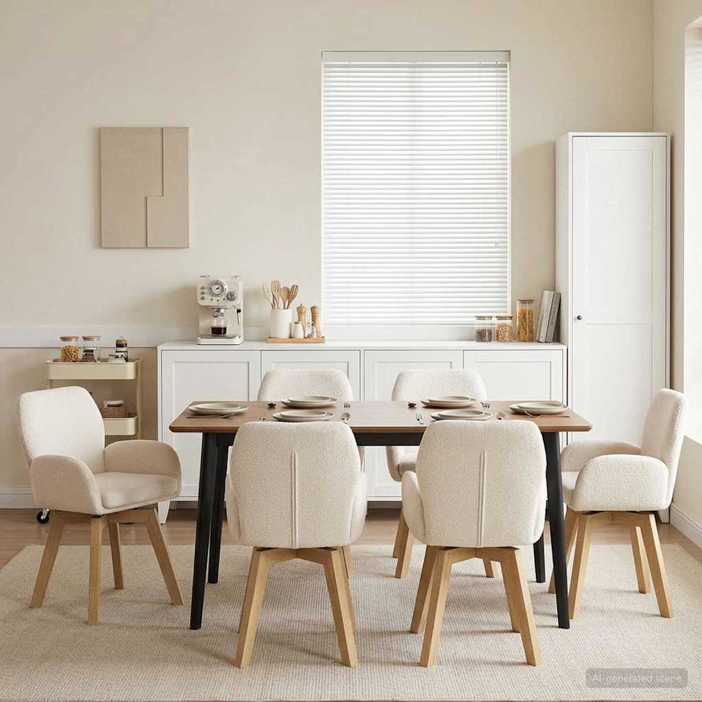 Drehstuhl Esszimmer 4 Pcs Bouclé 54 X 58 X 87 Cm