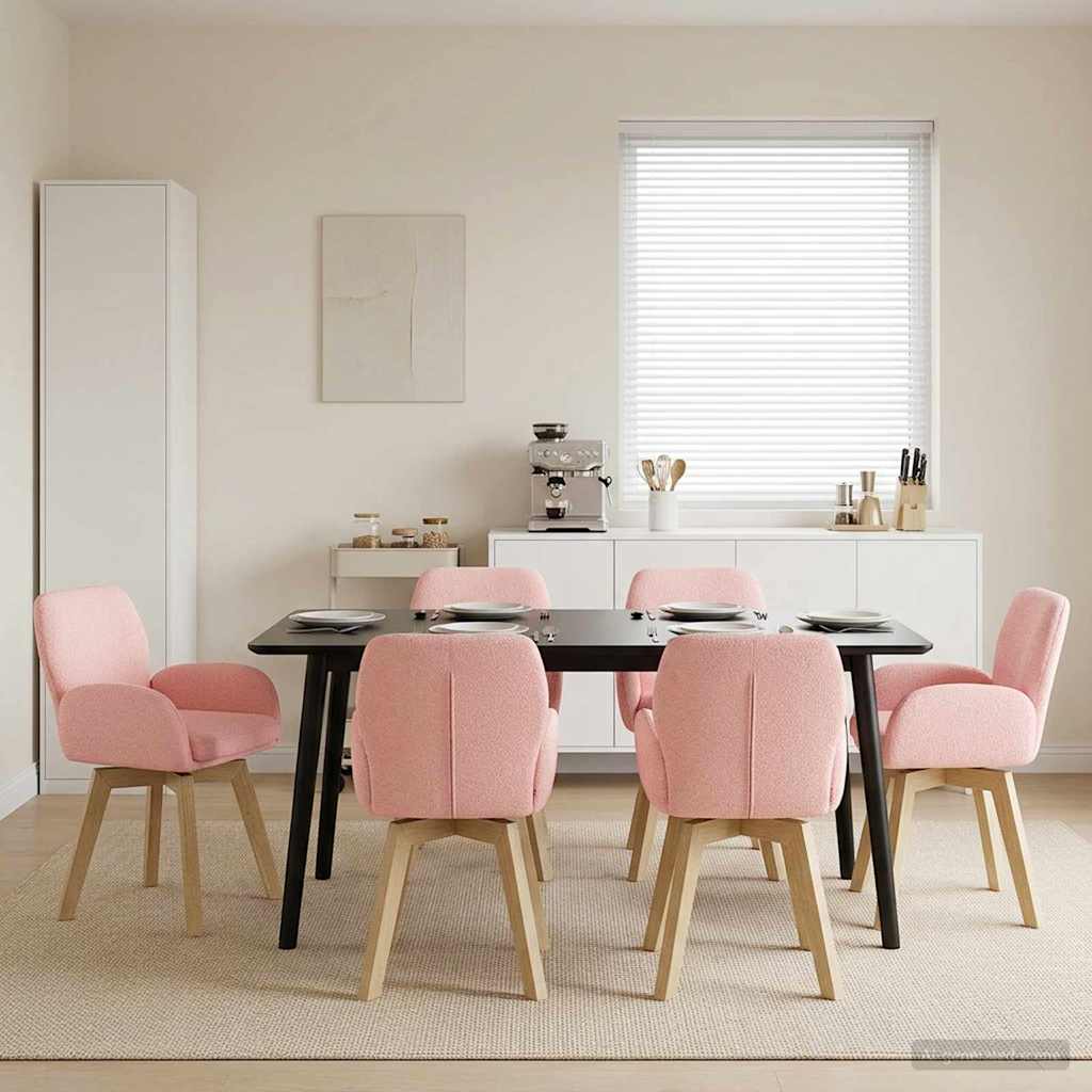 Drehstuhl Esszimmer 4 Pcs Bouclé 54 X 58 X 87 Cm