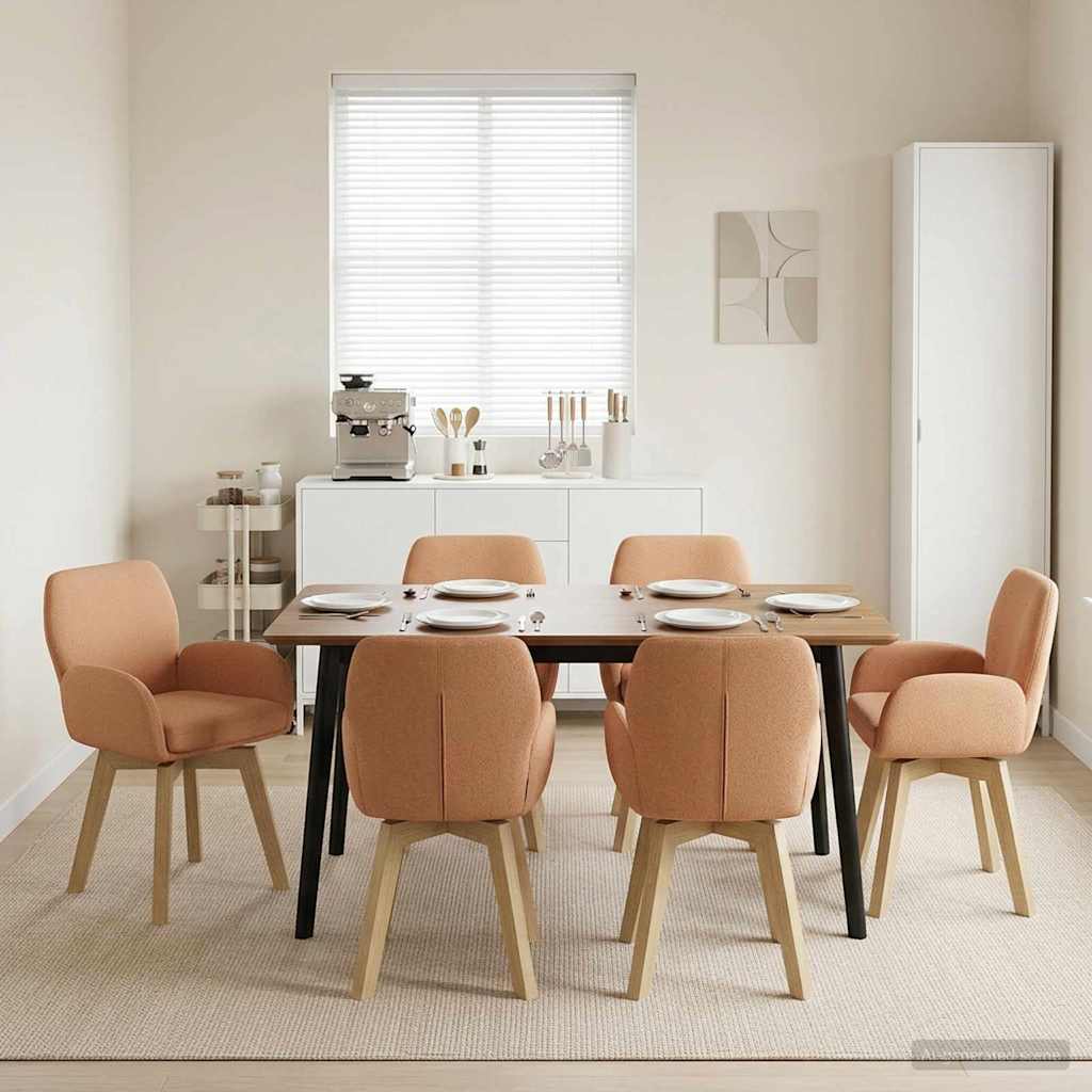 Drehstuhl Esszimmer 4 Pcs Bouclé 54 X 58 X 87 Cm