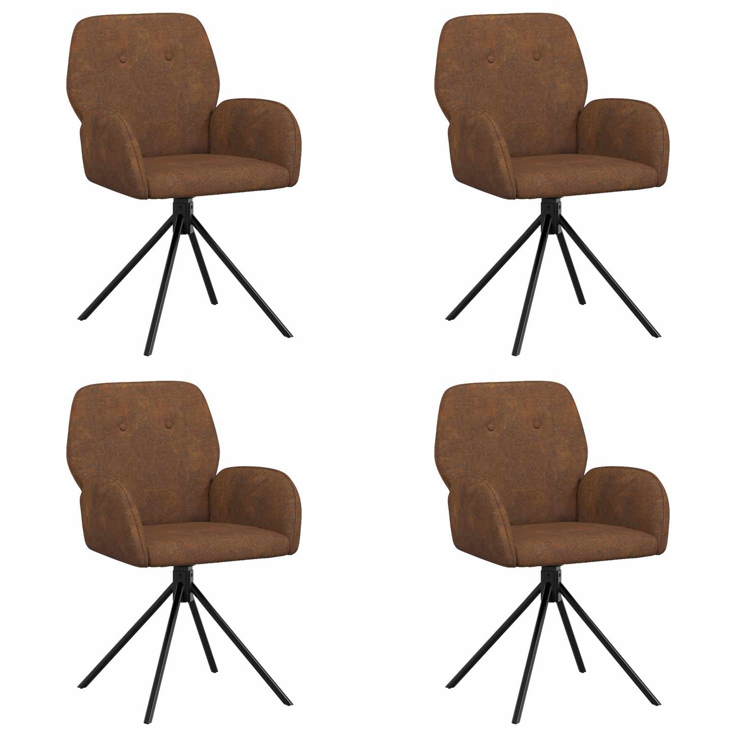 Drehstuhl Esszimmer 4 Pcs Kunstwildleder 54 X 55 X 86 Cm