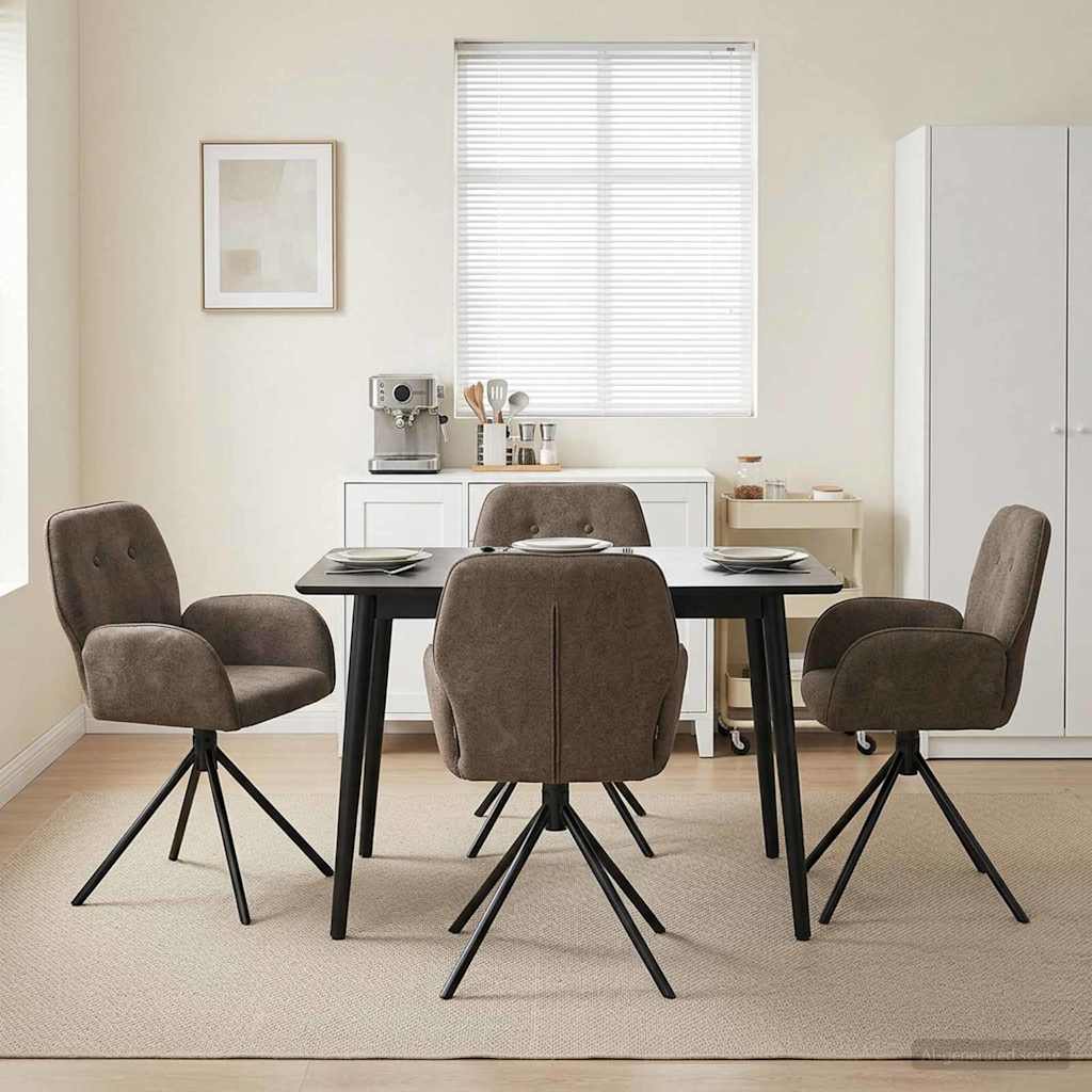 Drehstuhl Esszimmer 4 Pcs Kunstwildleder 54 X 55 X 86 Cm