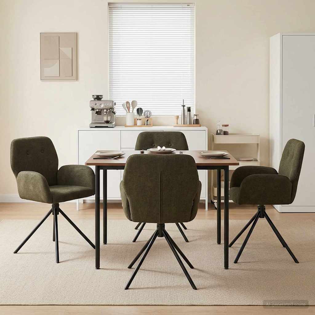 Drehstuhl Esszimmer 4 Pcs Kunstwildleder 54 X 55 X 86 Cm