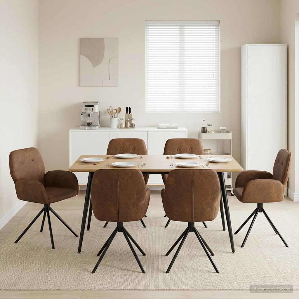 Drehstuhl Esszimmer 4 Pcs Kunstwildleder 54 X 55 X 86 Cm