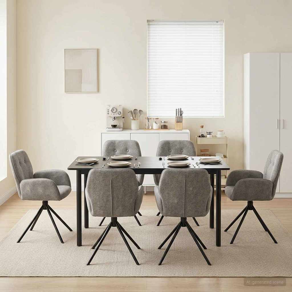 Drehstuhl Esszimmer 4 Pcs Kunstwildleder 54 X 55 X 86 Cm