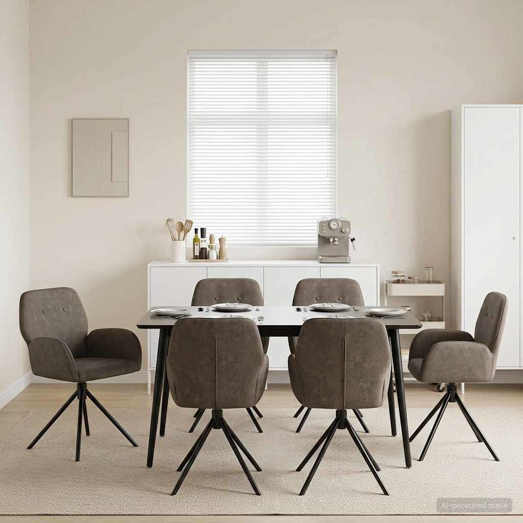 Drehstuhl Esszimmer 4 Pcs Kunstwildleder 54 X 55 X 86 Cm