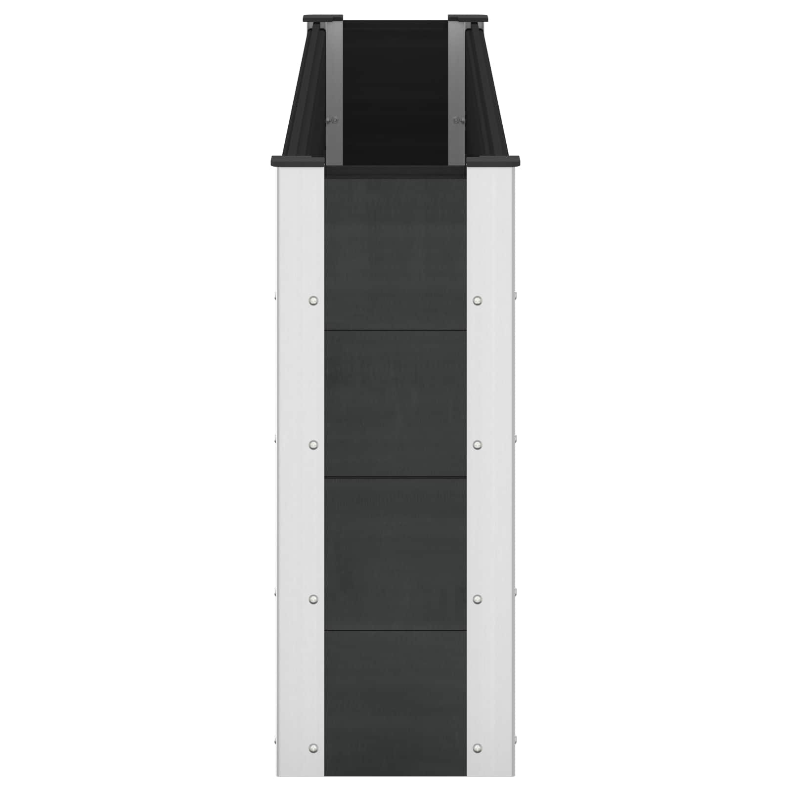 Hochbeet Schwarz 200 X 30 X 72 Cm Wpc Und Aluminium