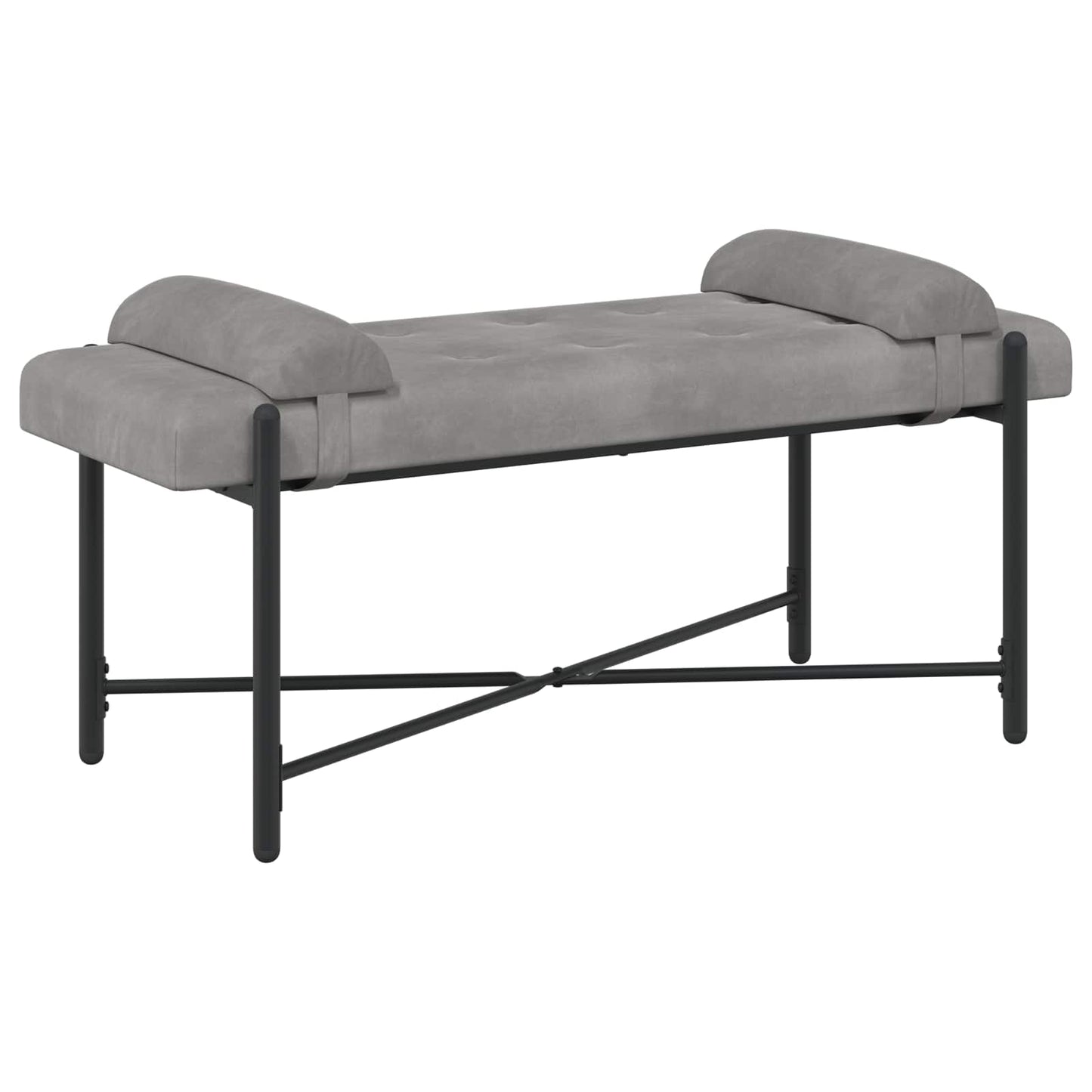 Knopfgepolsterte Bank Mit Kissen 110 X 40 X 46 Cm Samt