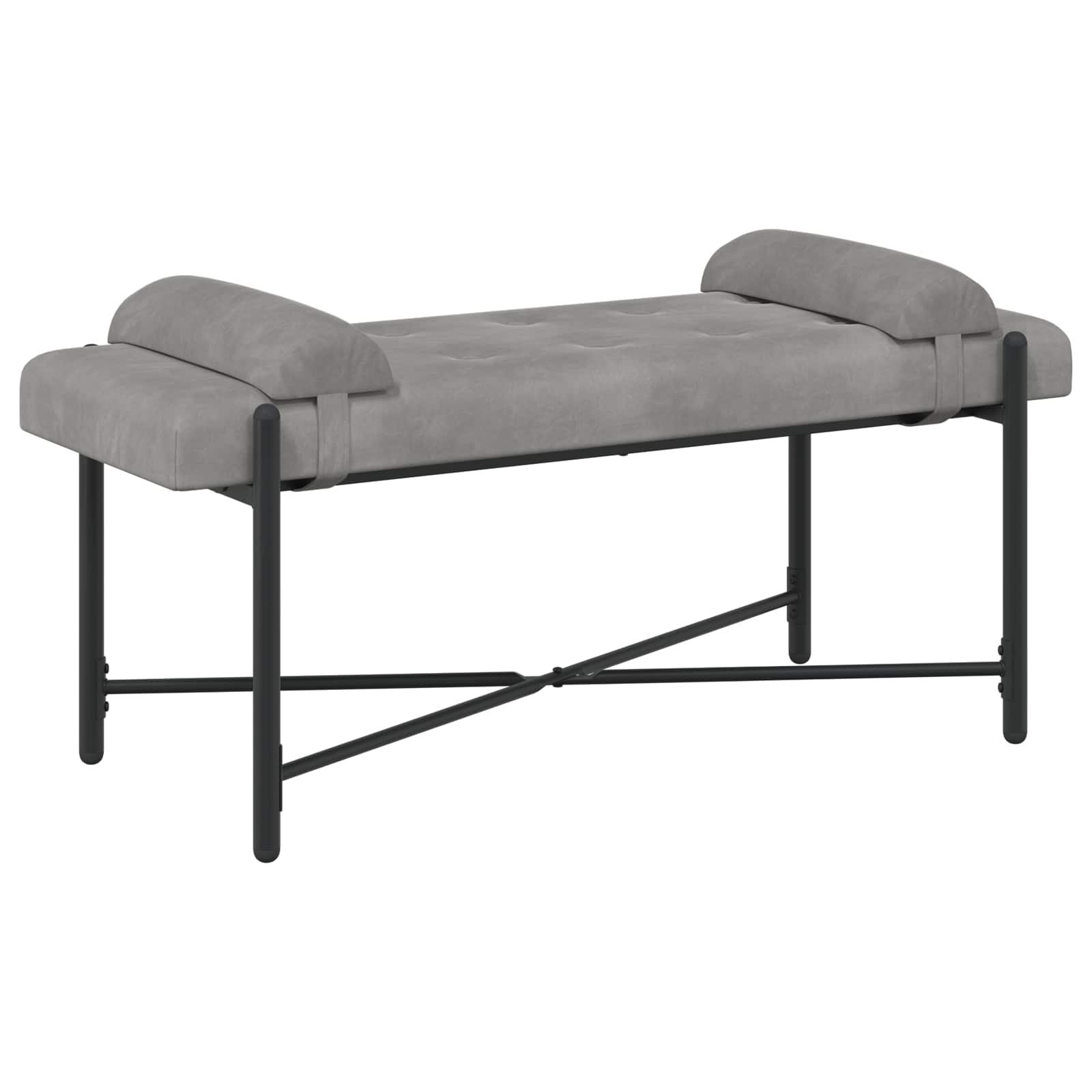 Knopfgepolsterte Bank Mit Kissen 110 X 40 X 46 Cm Samt