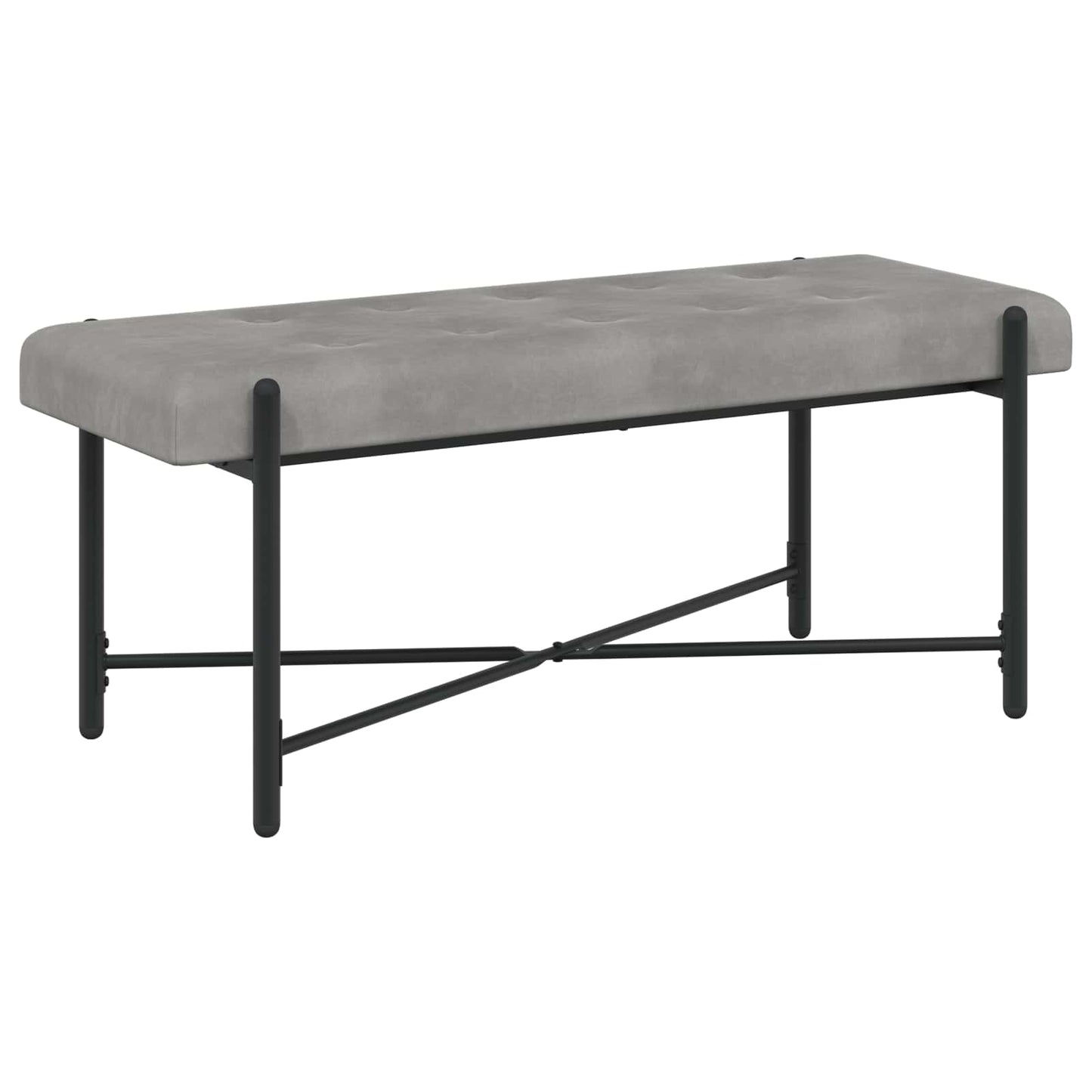 Knopfgepolsterte Bank Mit Kissen 110 X 40 X 46 Cm Samt