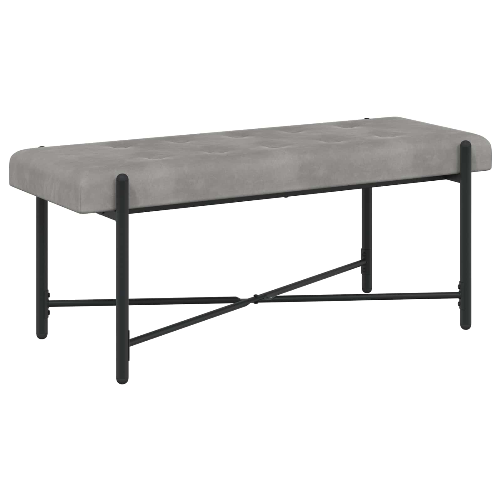 Knopfgepolsterte Bank Mit Kissen 110 X 40 X 46 Cm Samt