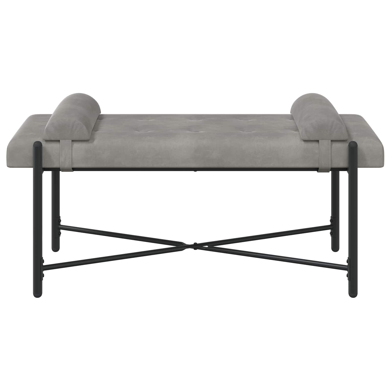 Knopfgepolsterte Bank Mit Kissen 110 X 40 X 46 Cm Samt
