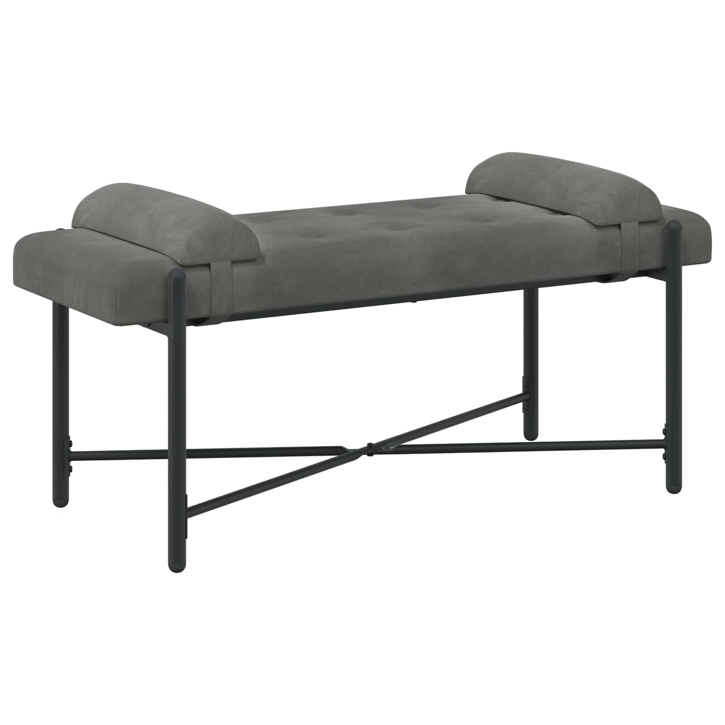 Knopfgepolsterte Bank Mit Kissen 110 X 40 X 46 Cm Samt