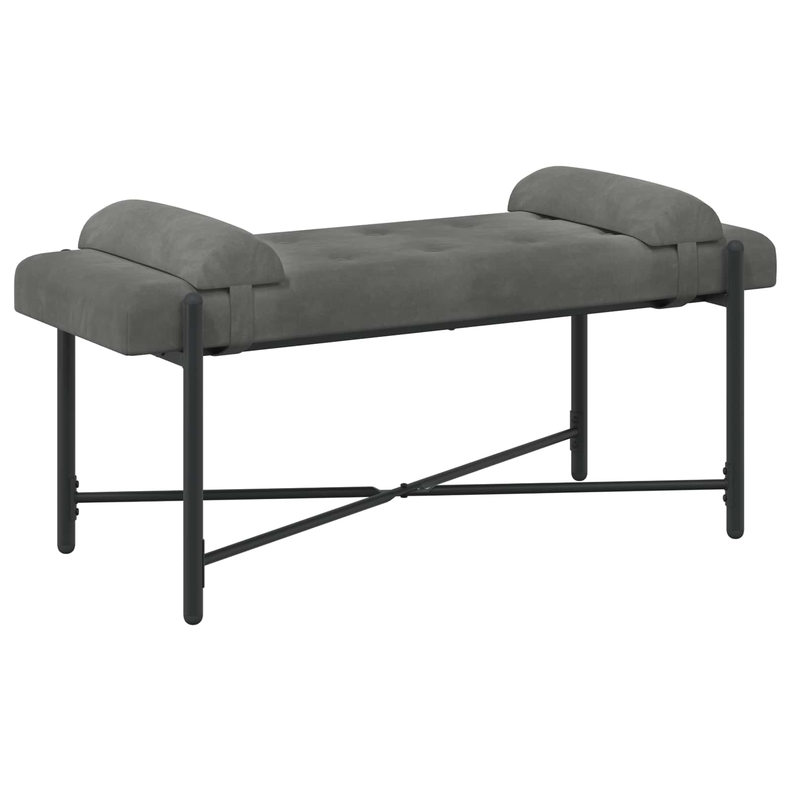 Knopfgepolsterte Bank Mit Kissen 110 X 40 X 46 Cm Samt