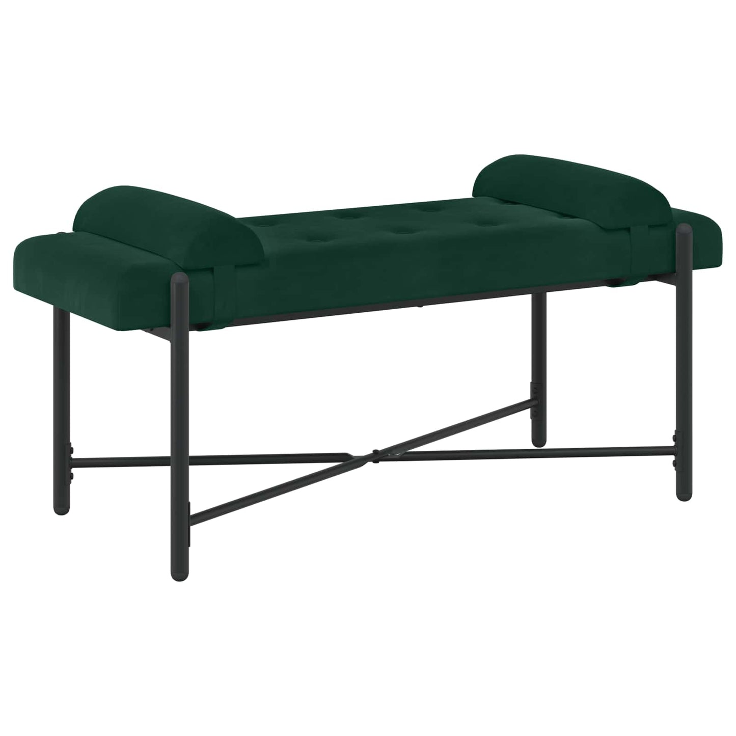 Knopfgepolsterte Bank Mit Kissen 110 X 40 X 46 Cm Samt