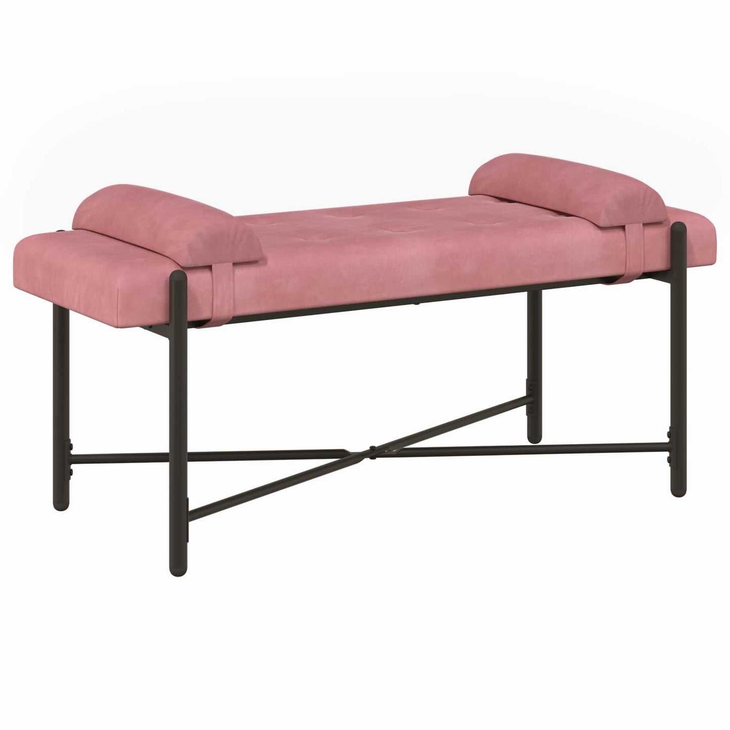 Knopfgepolsterte Bank Mit Kissen 110 X 40 X 46 Cm Samt