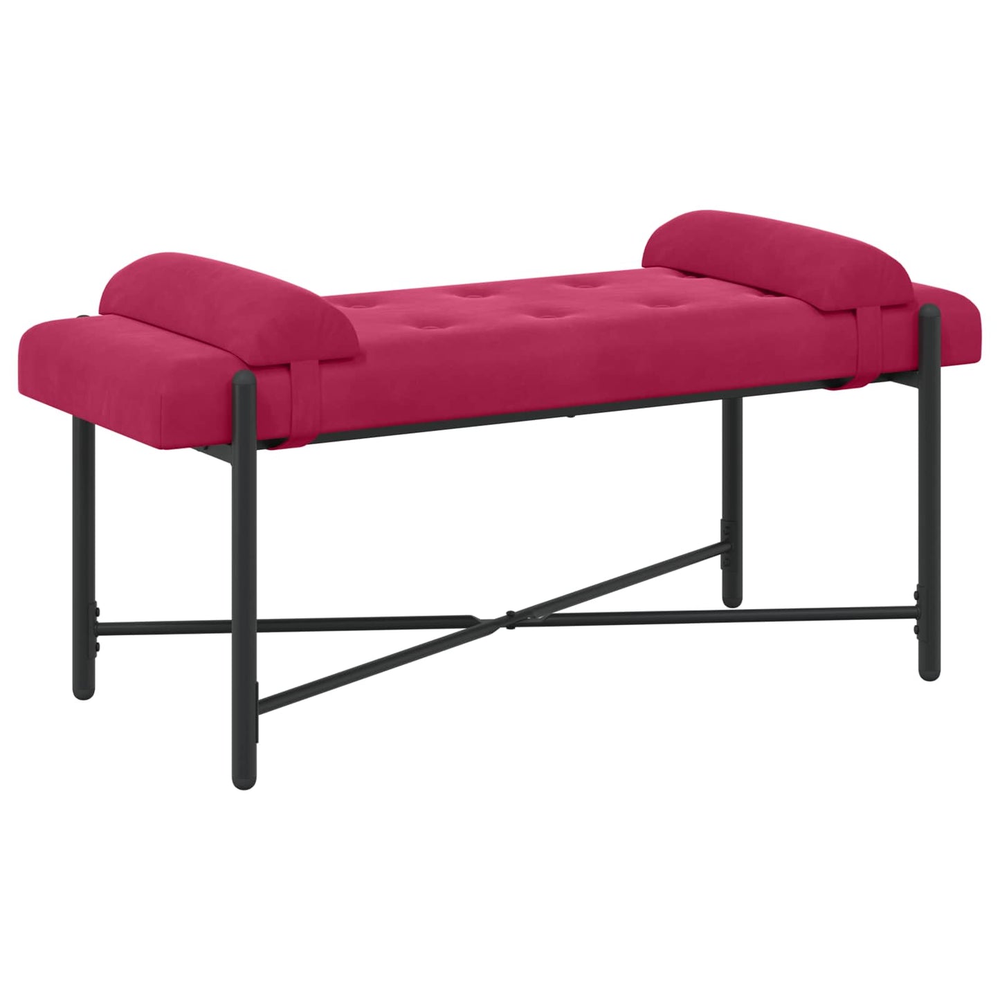 Knopfgepolsterte Bank Mit Kissen 110 X 40 X 46 Cm Samt