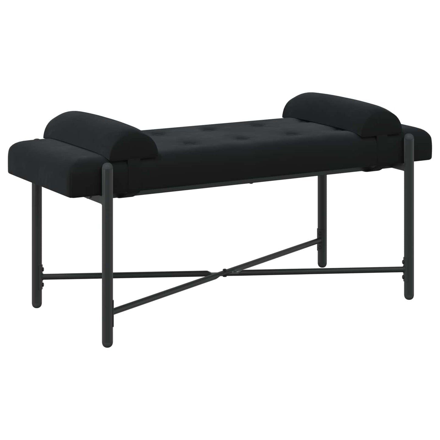 Knopfgepolsterte Bank Mit Kissen 110 X 40 X 46 Cm Samt