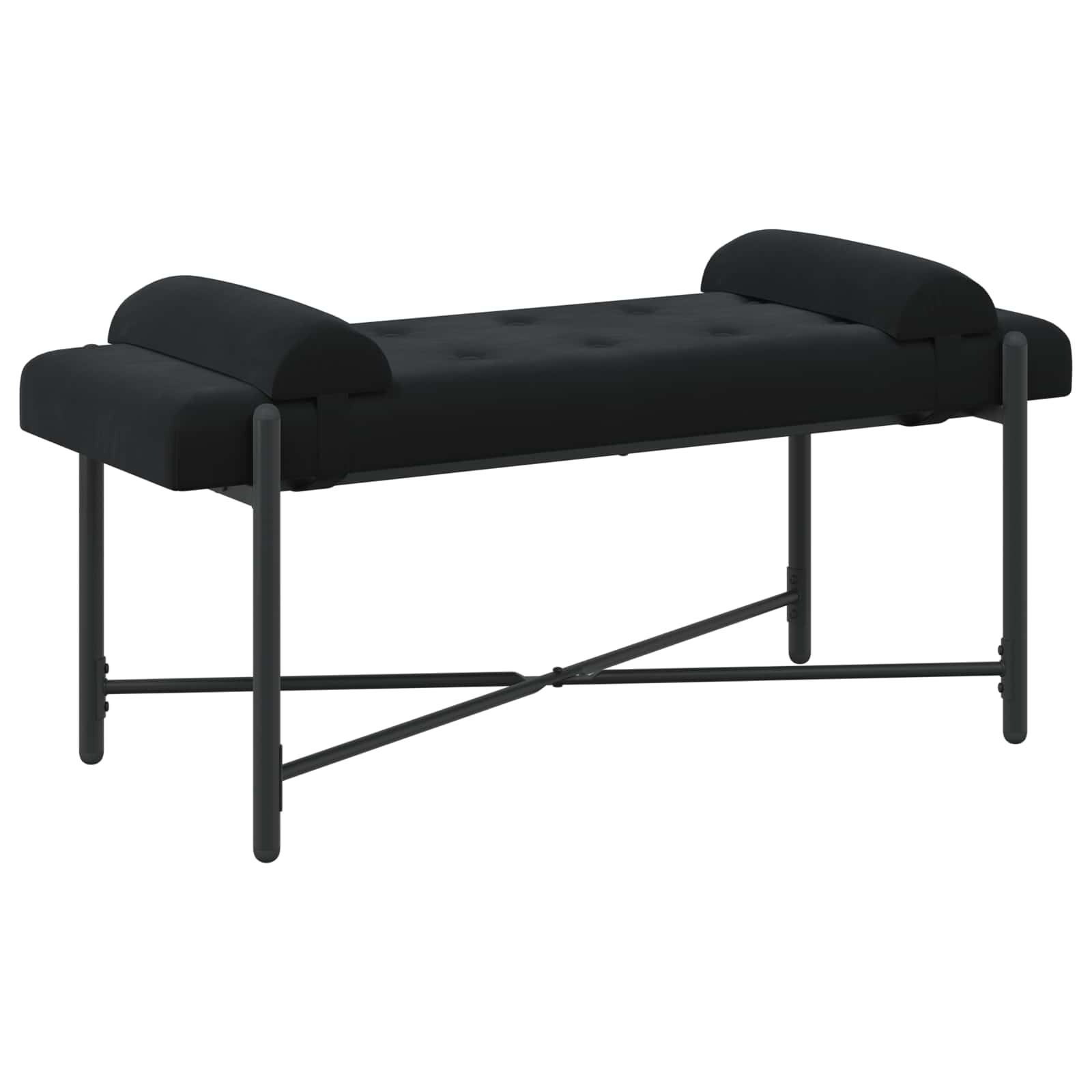 Knopfgepolsterte Bank Mit Kissen 110 X 40 X 46 Cm Samt