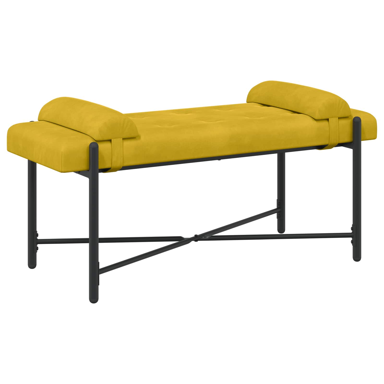 Knopfgepolsterte Bank Mit Kissen 110 X 40 X 46 Cm Samt