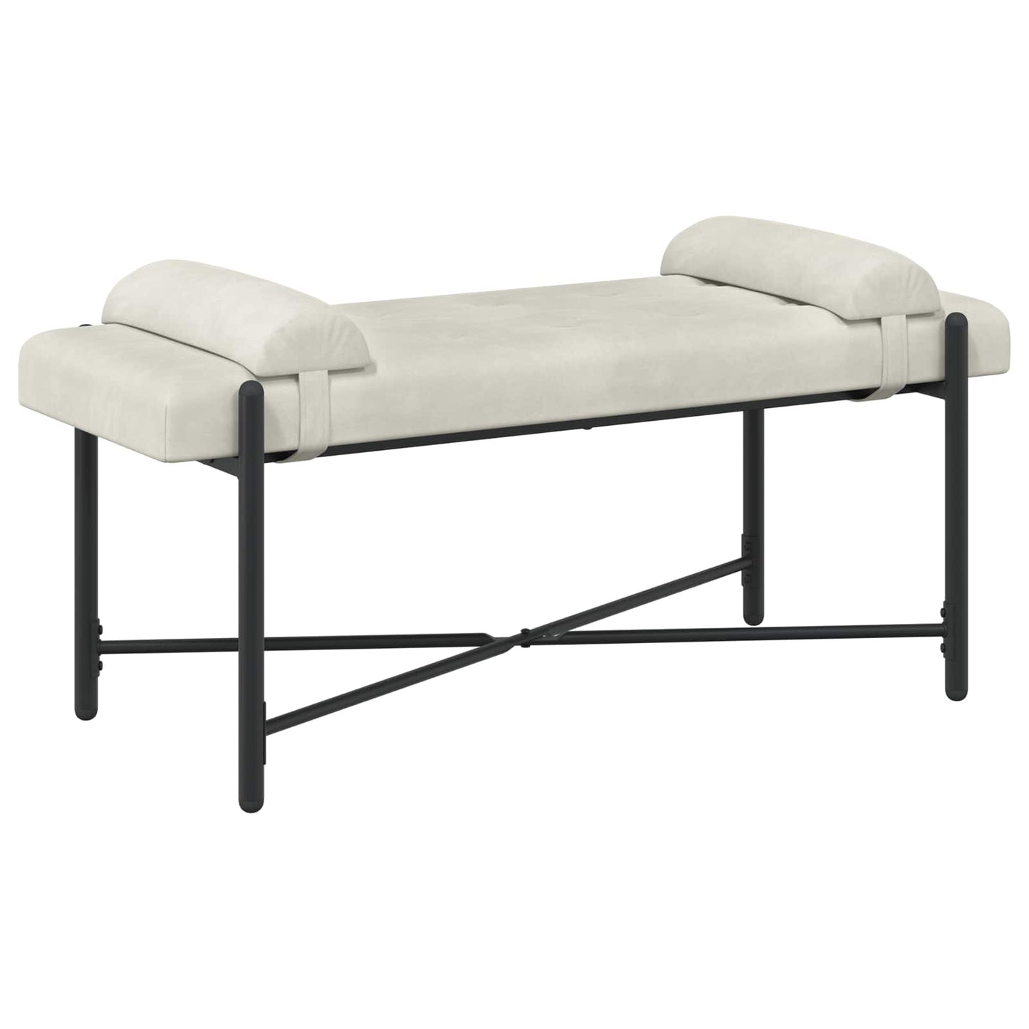 Knopfgepolsterte Bank Mit Kissen 110 X 40 X 46 Cm Samt