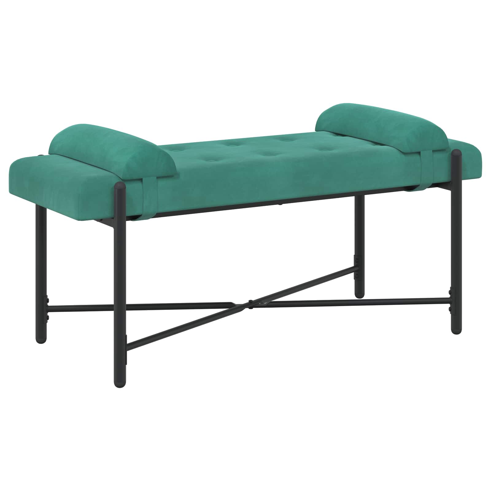 Knopfgepolsterte Bank Mit Kissen 110 X 40 X 46 Cm Samt