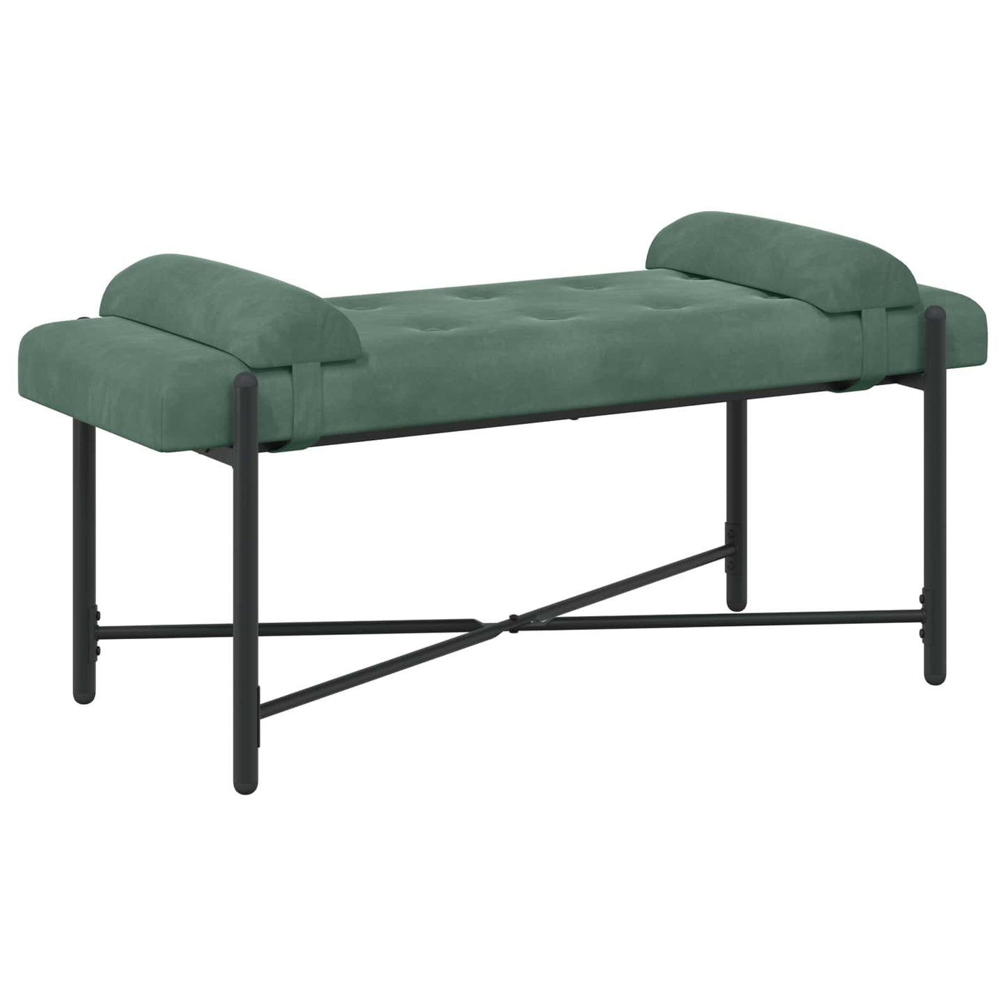 Knopfgepolsterte Bank Mit Kissen 110 X 40 X 46 Cm Samt