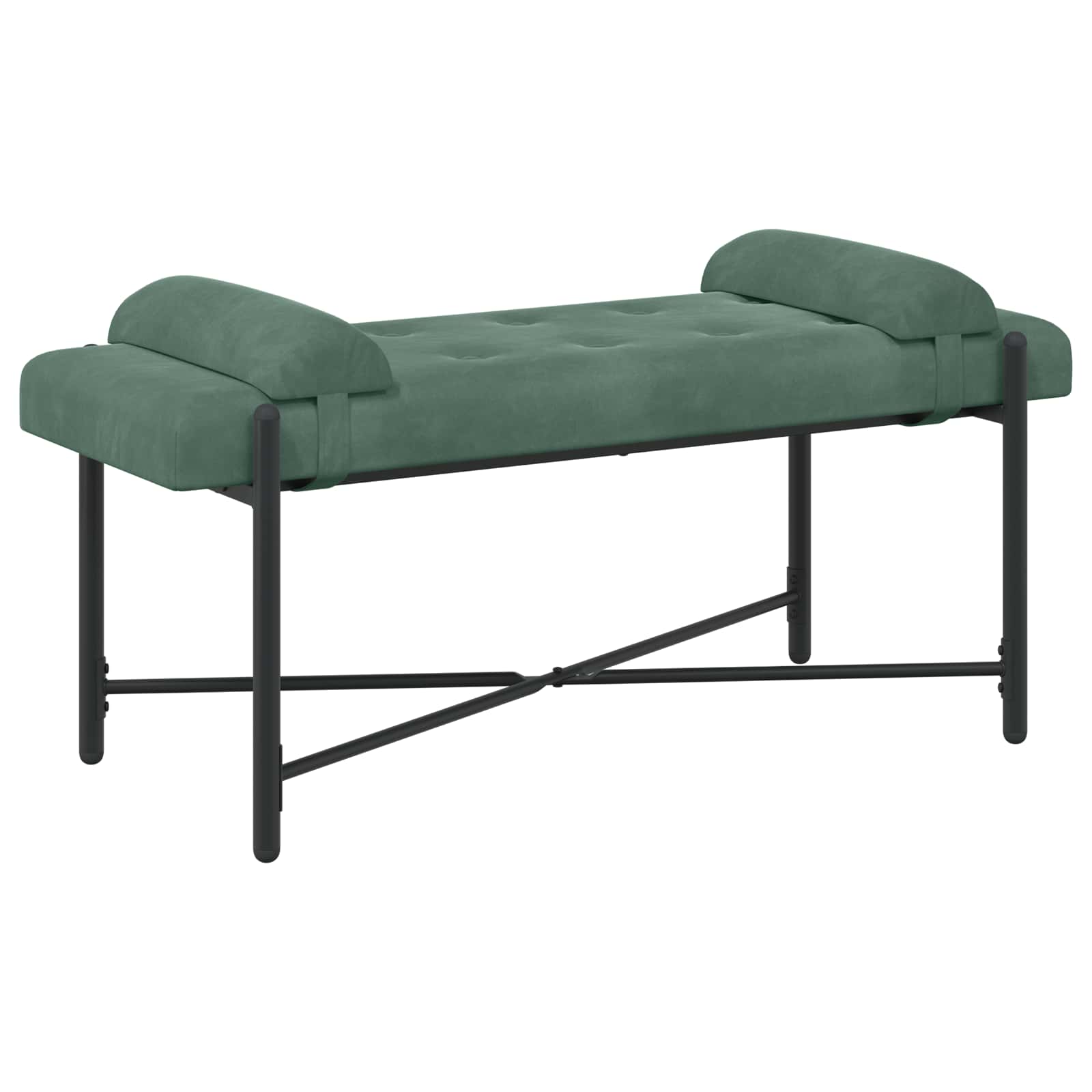 Knopfgepolsterte Bank Mit Kissen 110 X 40 X 46 Cm Samt