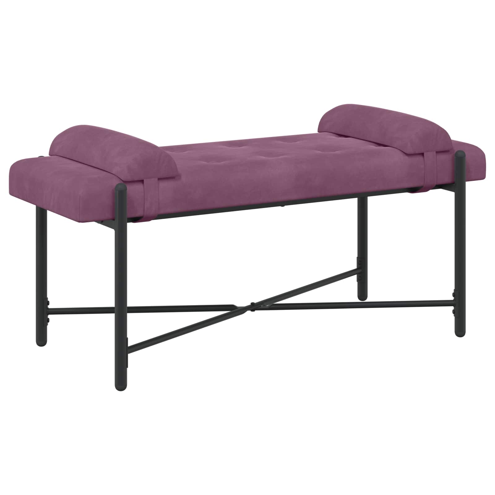 Knopfgepolsterte Bank Mit Kissen 110 X 40 X 46 Cm Samt