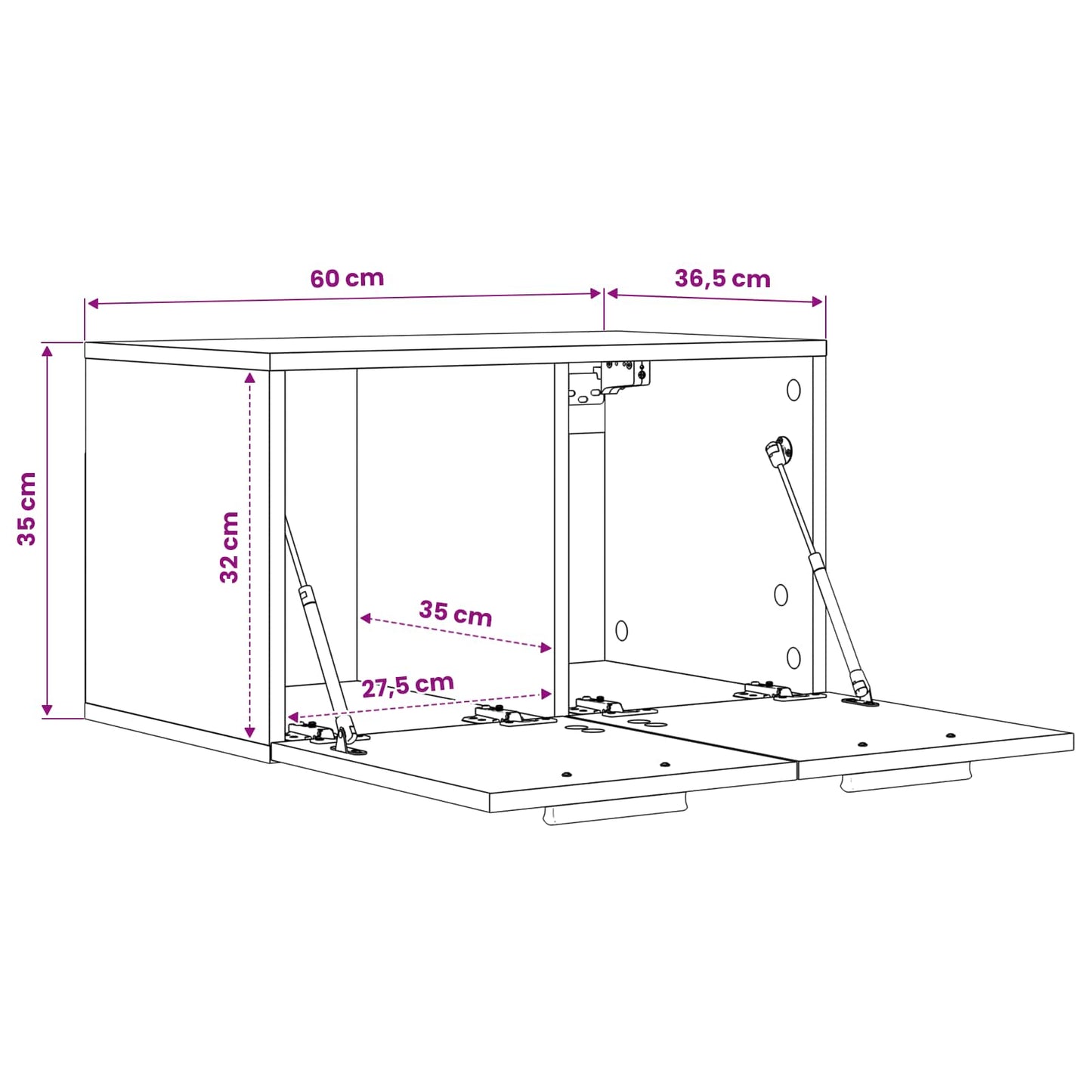 Wandschrank 60 X 36,5 X 35 Cm Holzwerkstoff