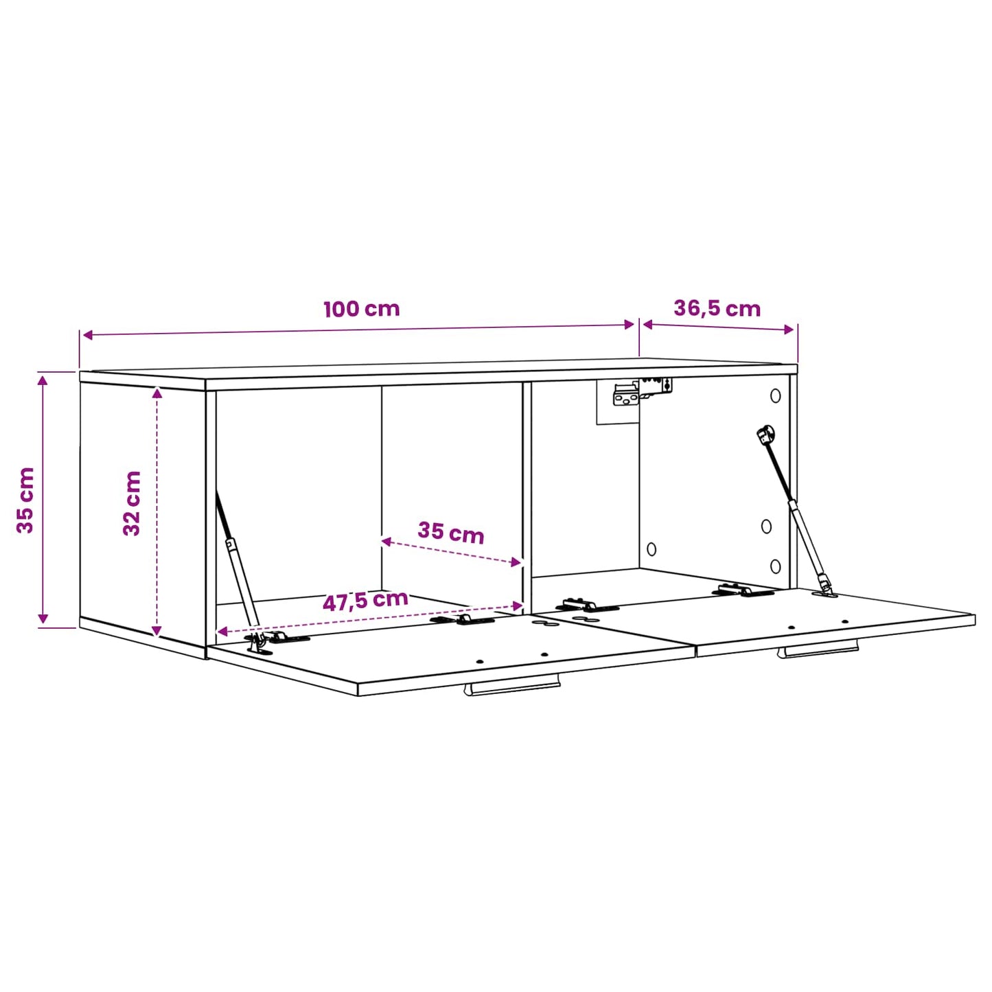 Wandschrank 100 X 36,5 X 35 Cm Holzwerkstoff