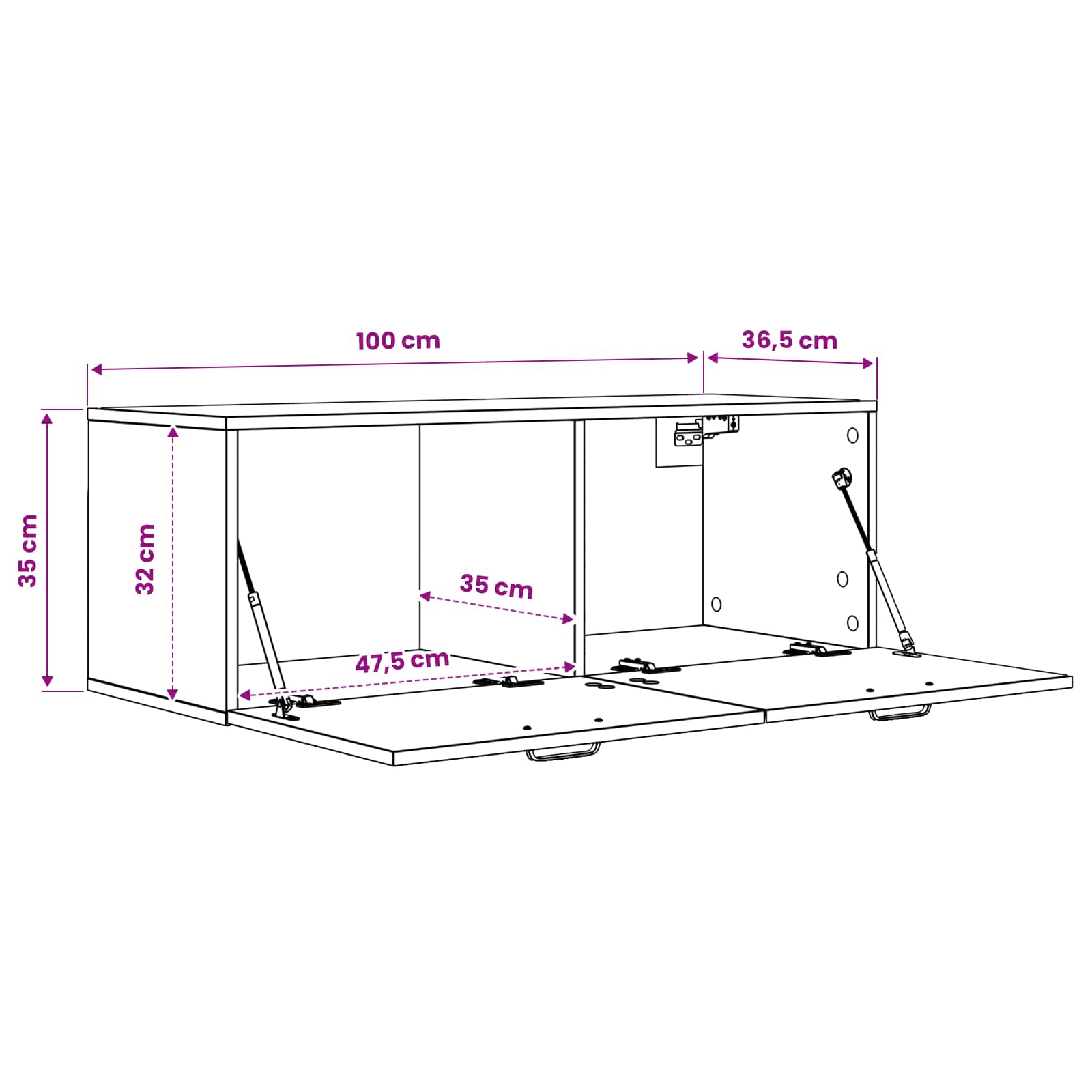 Wandschrank 100 X 36,5 X 35 Cm Holzwerkstoff
