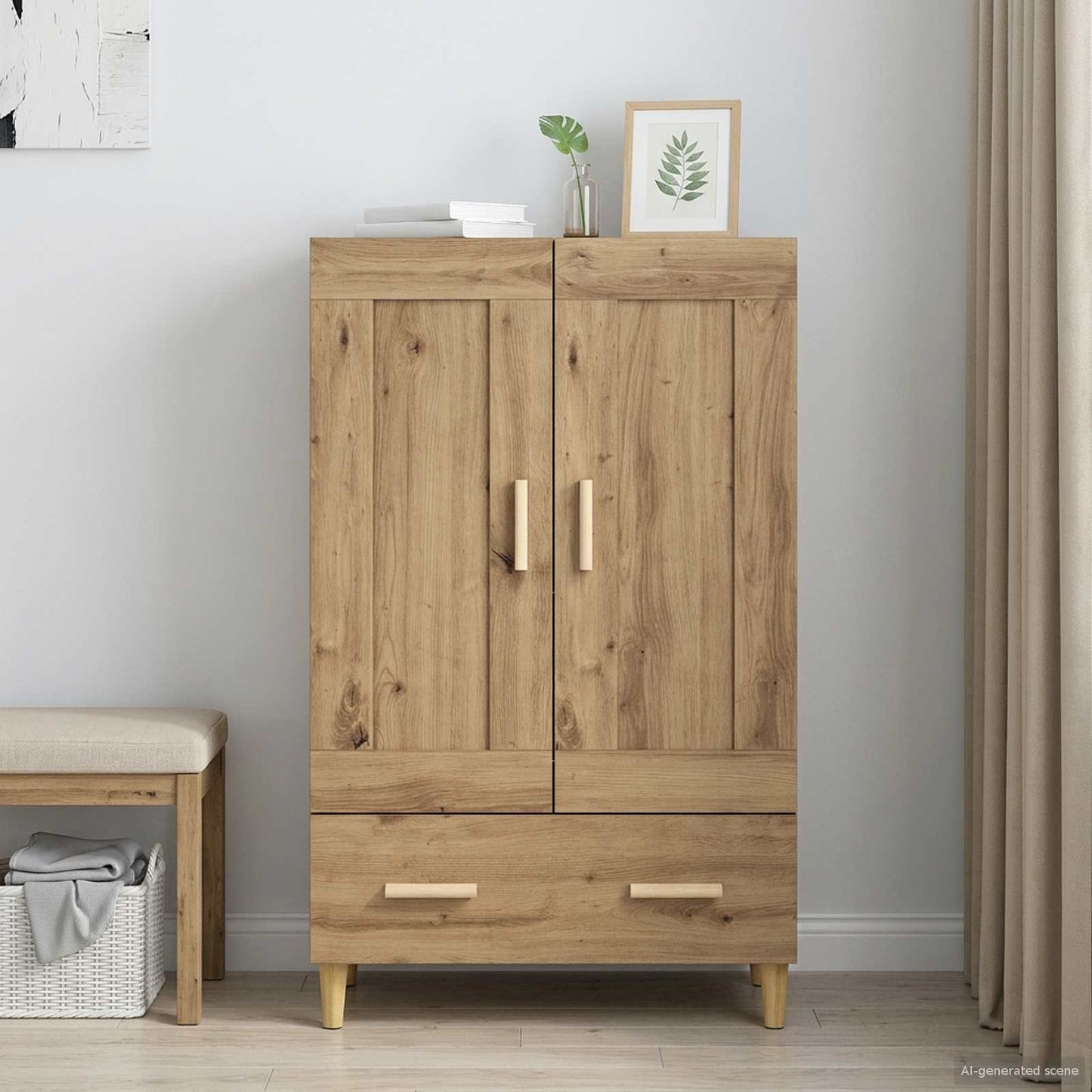 Highboard Artisan-Eiche 70 X 31 X 115 Cm Holzwerkstoff