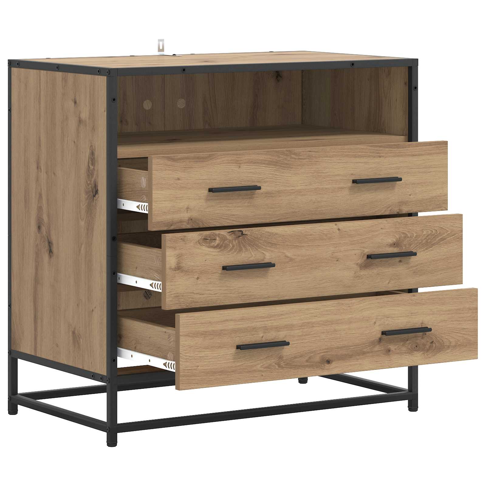 Schubladenschrank 3-Schublade Artisan-Eiche 70 X 41 X 70 Cm
