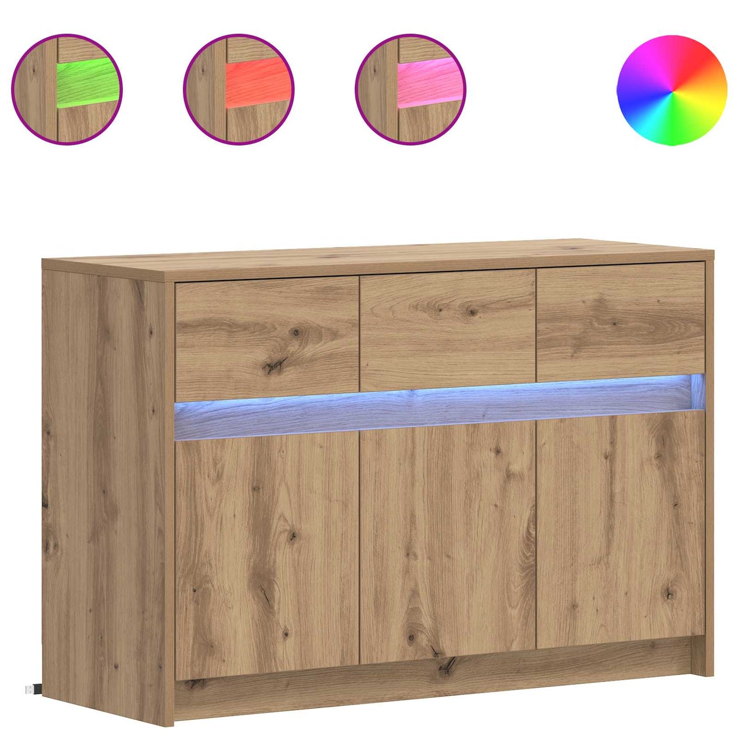 Tv-Schränk 91 X 34 X 61 Cm Artisan-Eiche Holzwerkstoff