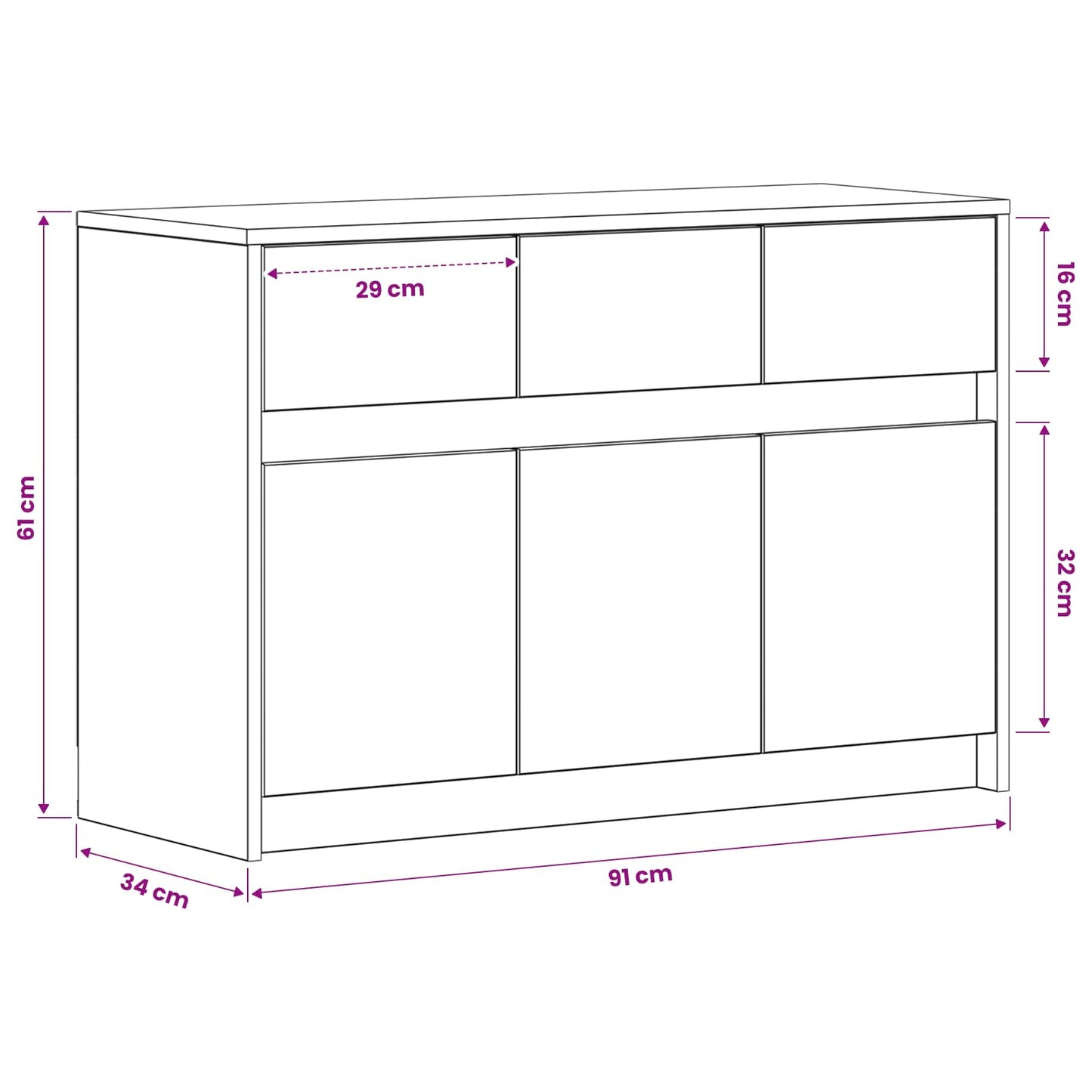 Tv-Schränk 91 X 34 X 61 Cm Artisan-Eiche Holzwerkstoff