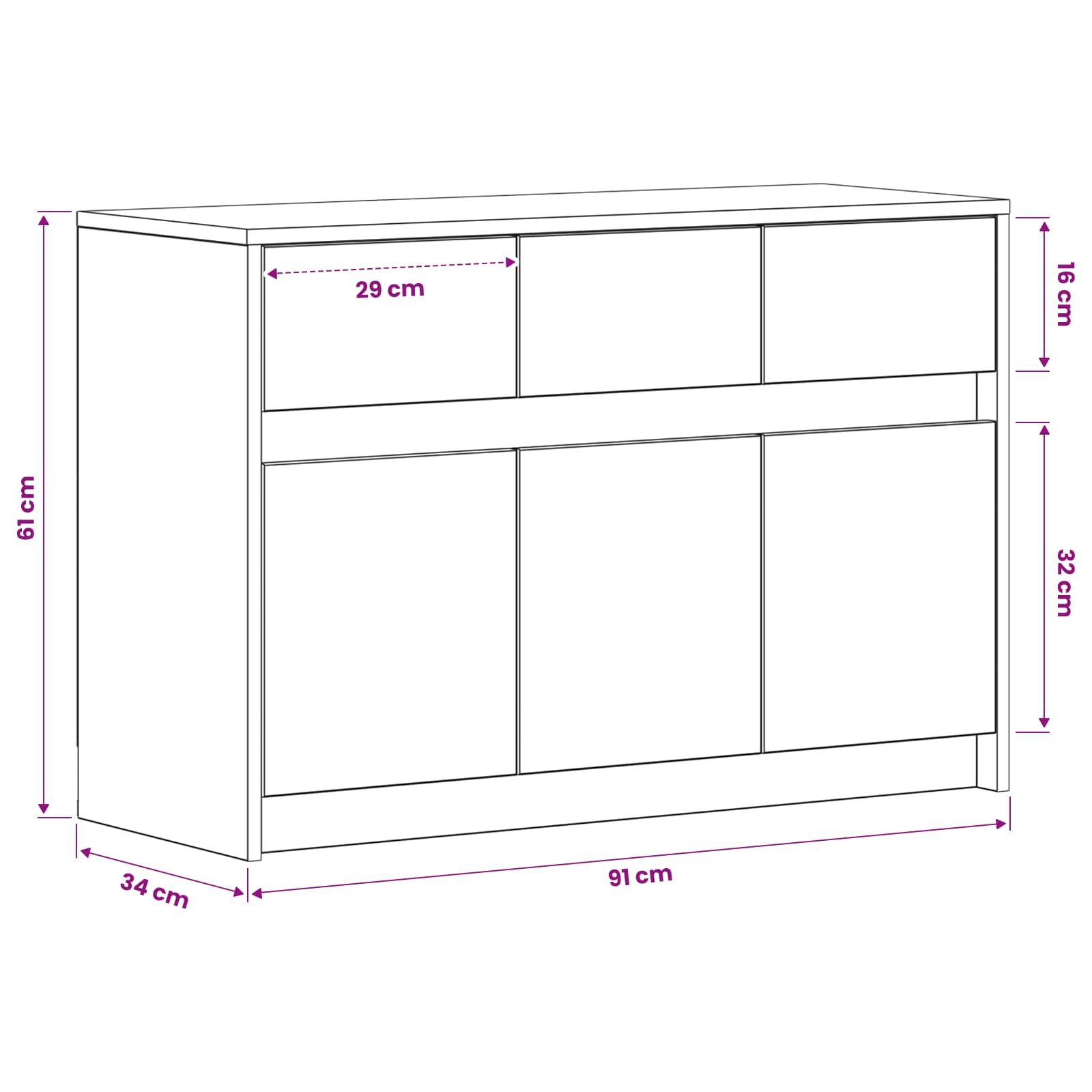 Tv-Schränk 91 X 34 X 61 Cm Artisan-Eiche Holzwerkstoff