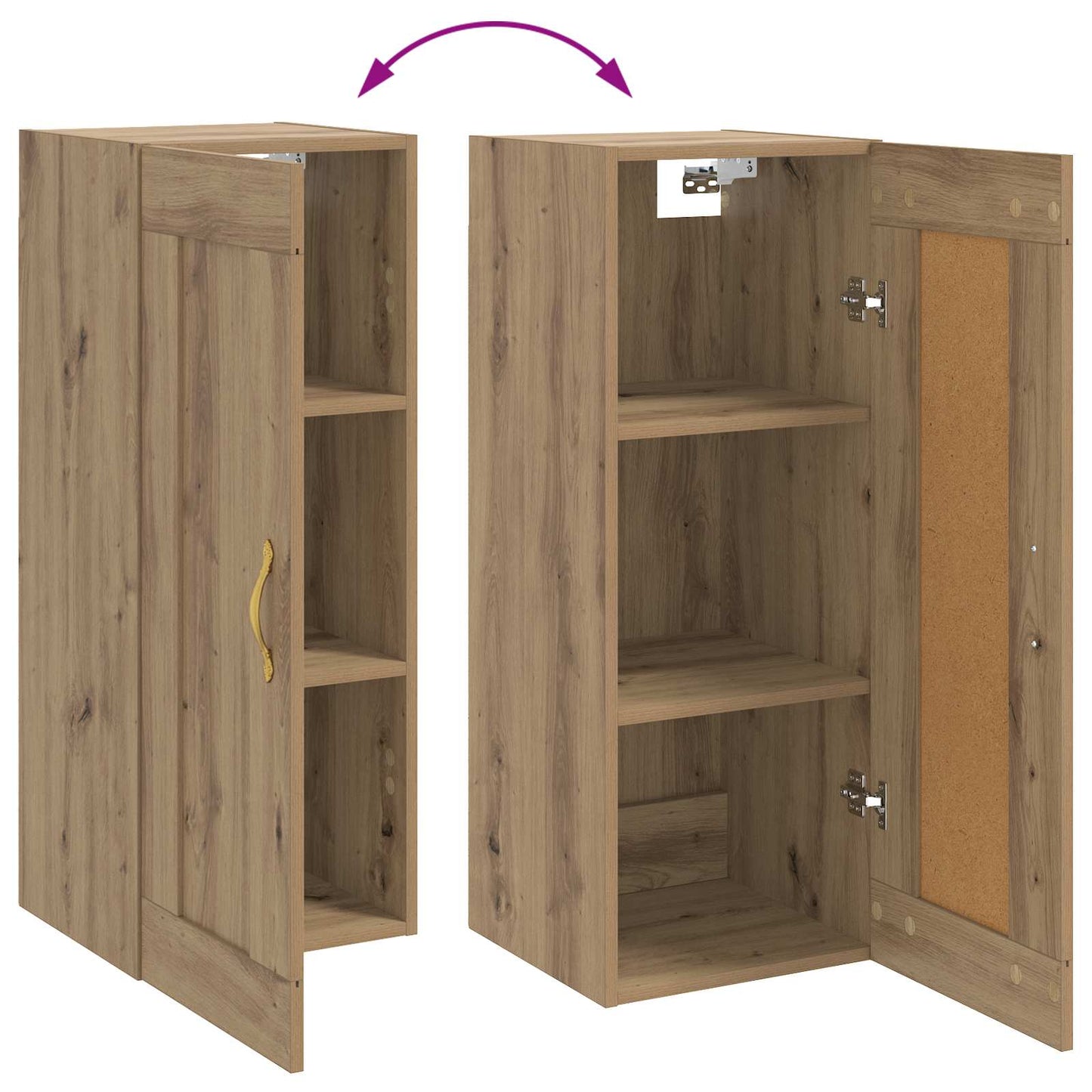 Wandschrank Artisan-Eiche 34,5 X 34 X 90 Cm Holzwerkstoff