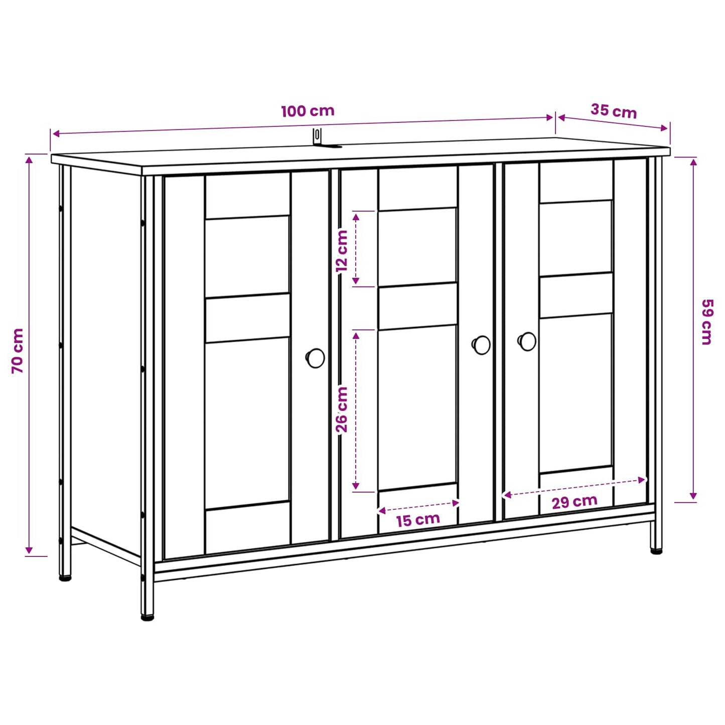 Sideboard 100 X 35 X 70 Cm Holzwerkstoff