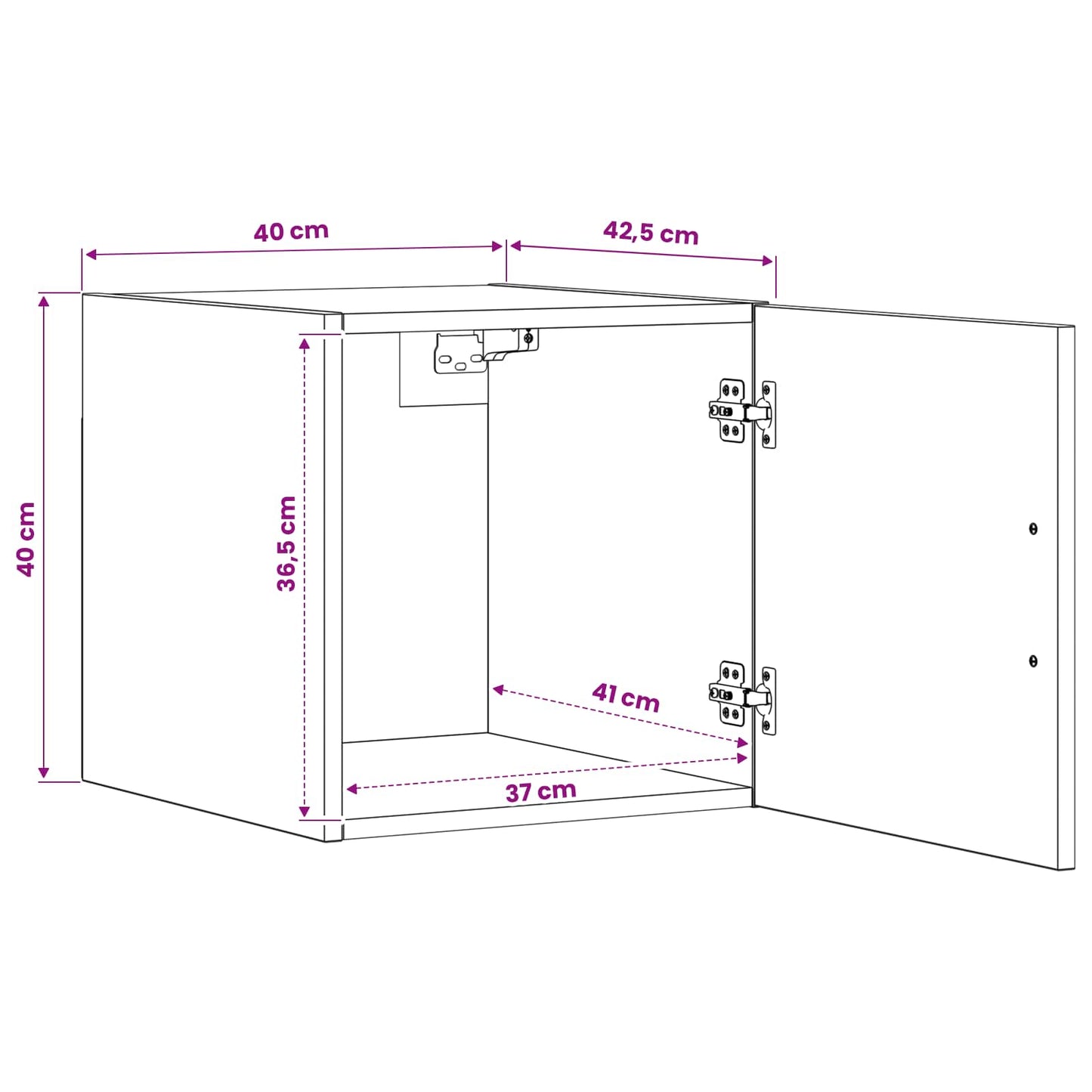 Wandschrank 40 X 42,5 X 40 Cm Pb