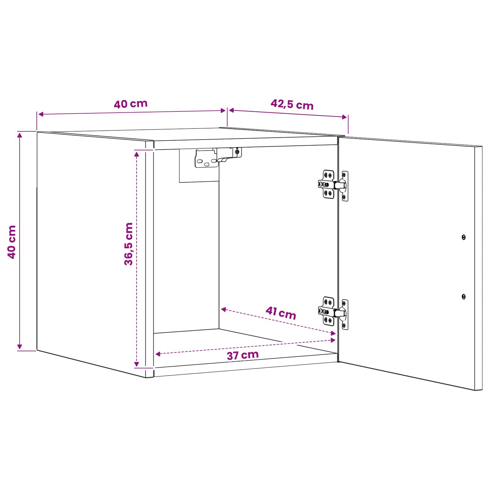 Wandschrank 40 X 42,5 X 40 Cm Pb
