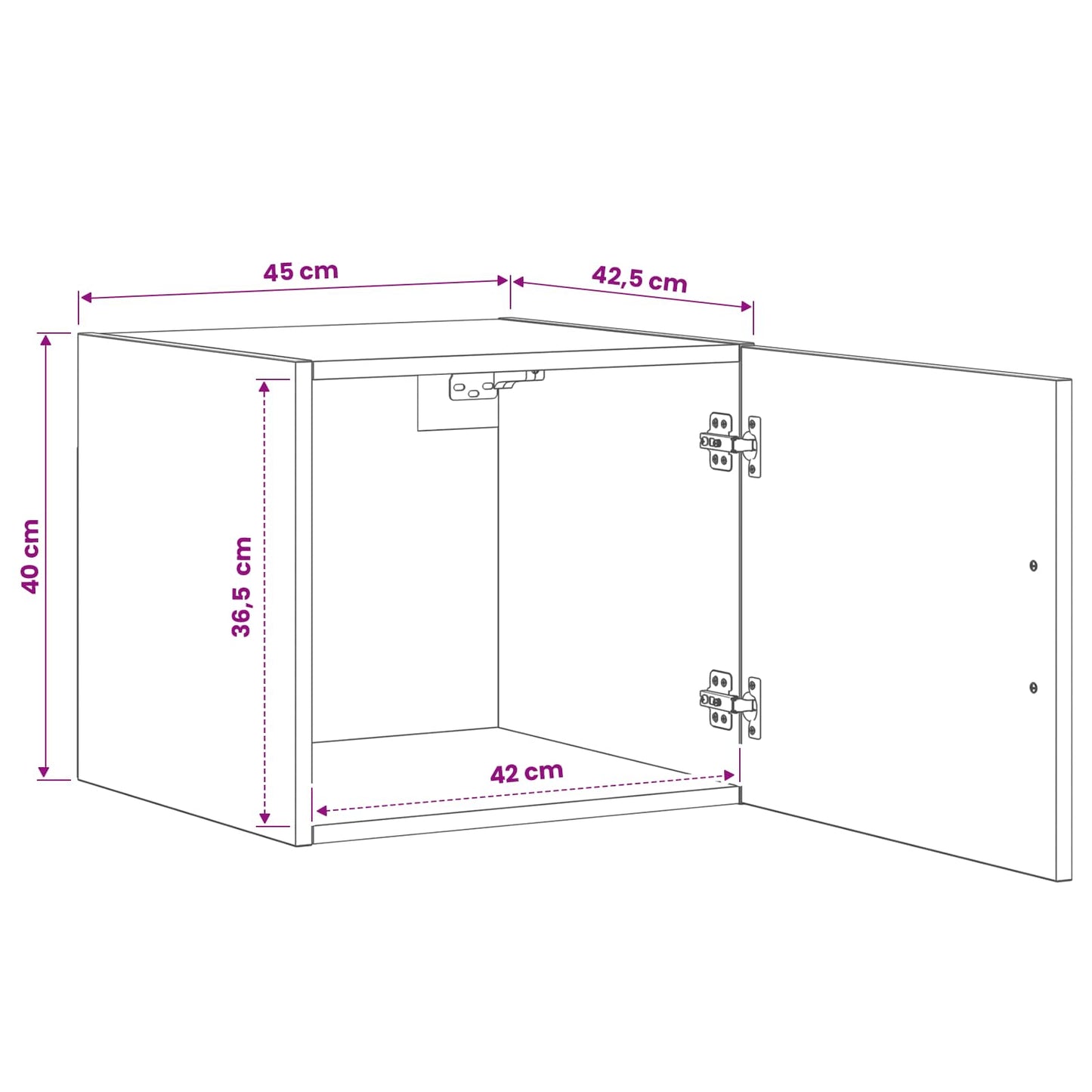 Wandschrank 45 X 42,5 X 40 Cm Holzwerkstoff